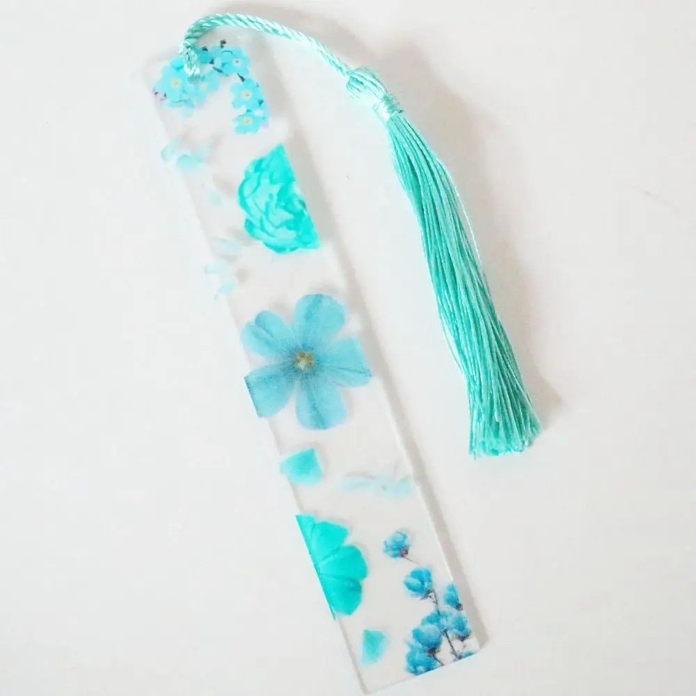 

Creative Transparent Acrylic Reading Bookmark Flower With Colorful Tassel Bookclip Vintage Handicraft Book Page Marker Student