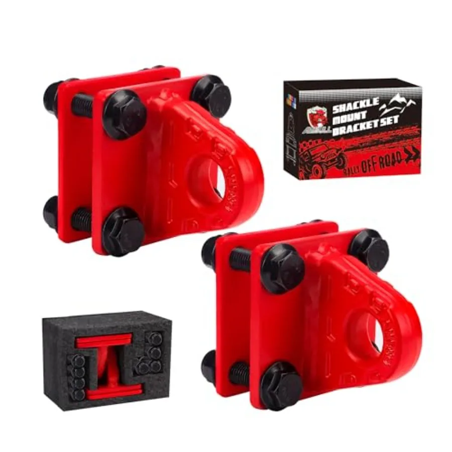 

2 Pack D-Ring Shackles Mount Bracket with Backer Plate, D Ring Shackle Bracket, 5 TON Bolt On Clevis Mount Bumper Shackle Brack