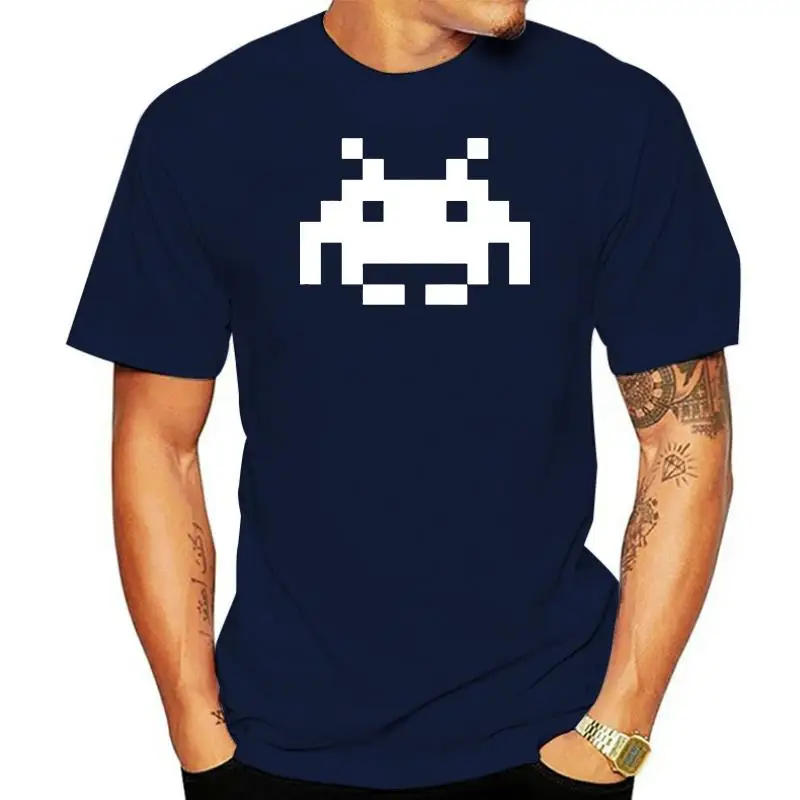 Little 8-bit World Space Invaders Retro Black Tee Size S-3XL Men's T-shirt Printed  T Shirt Short Sleeve Men