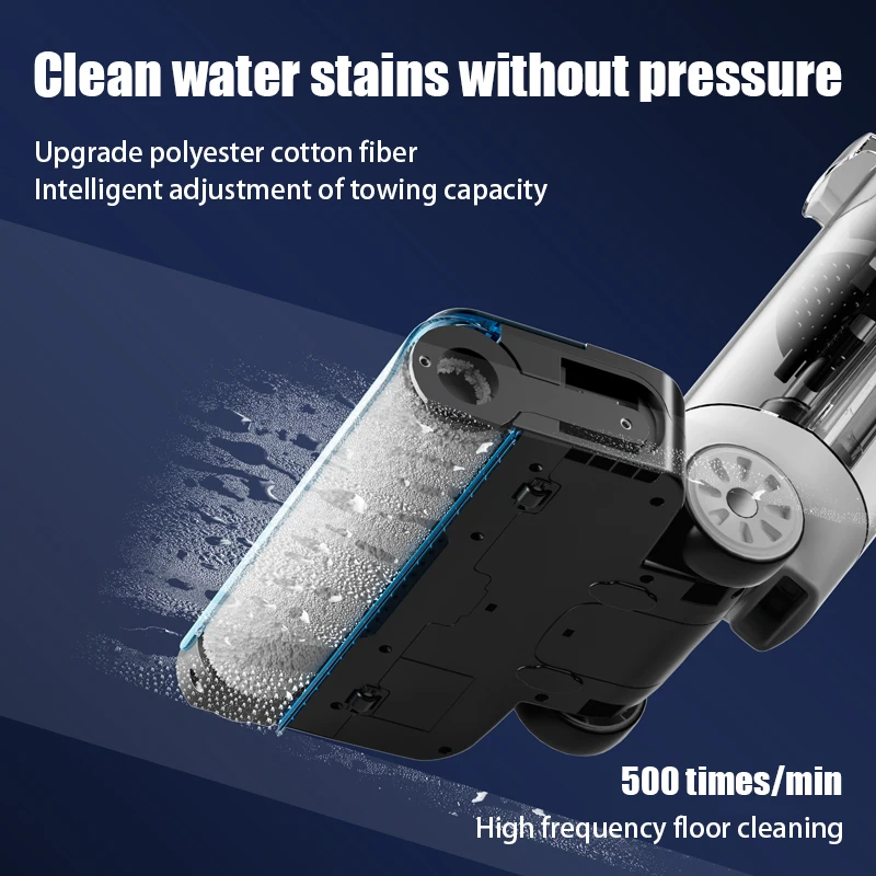 コードレス電動モップフロアスクラバー、40分の稼働時間、LEDデジタルディスプレイ、堅木/タイル用の3つのクリーニングモード付き