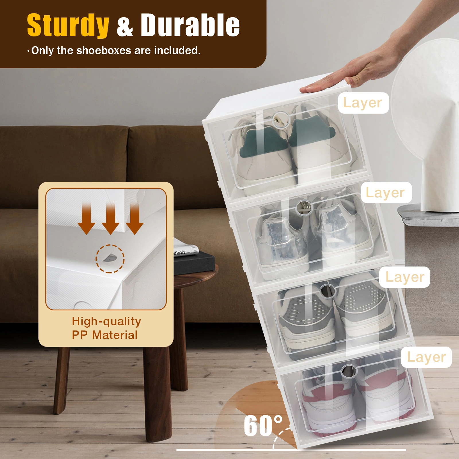 Zestaw pudełko na buty 20/24pcs składane miejsce do przechowywania plastikowy przezroczysty stojak na Organizer do domu