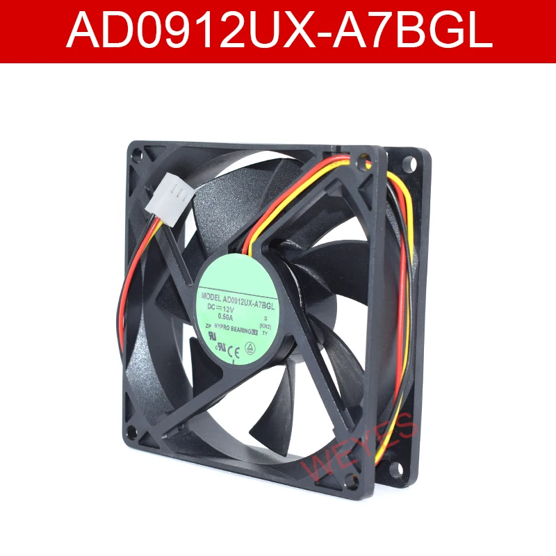 Genuine For ADDA AD0912UX-A7BGL DC 12V  0.50A Square Cooling Fan