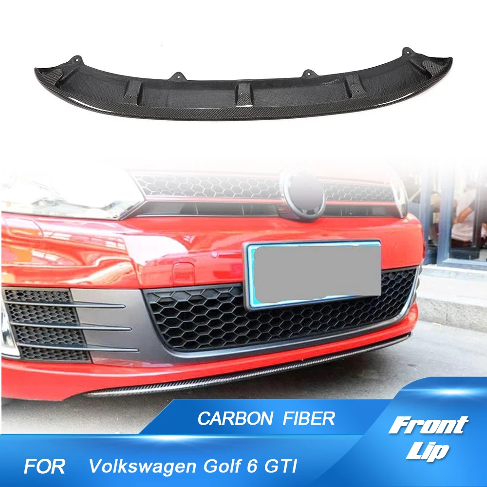 Carbon Fiber / FRP Black Car Front Bumper Lip Spoiler For Volkswagen VW Golf 6 MK6 GTI 2010 2011 2012 2013 Auto Bumper Lip