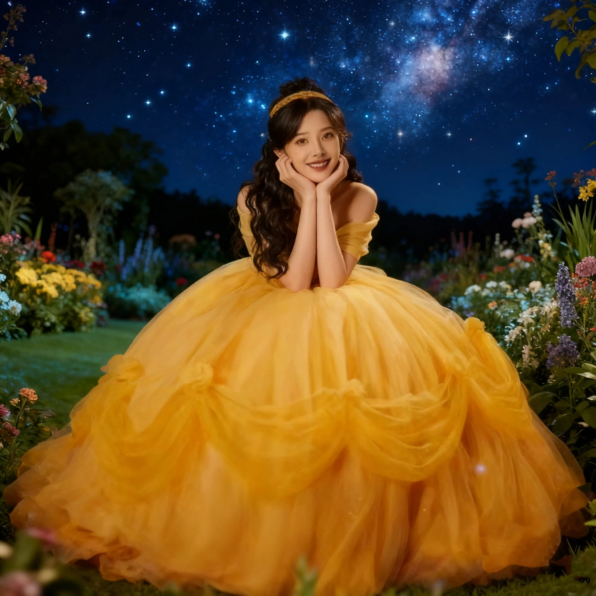 2025 High End Luxury Belle Fairy T Forest System Long Evening Gown Yellow Princ Sle Wedding Dr Women's New