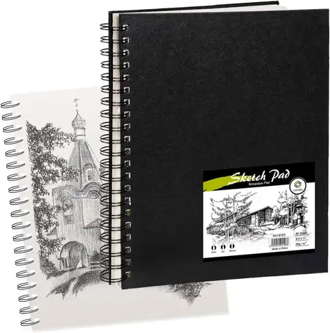 8.5x11 Hardbound Sketchbook, Spiral Bound with Acid-Free Paper for Drawing and Art