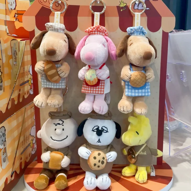 VIPO X PEANUTS Official Licensed Snoopy Baking Series Plush Keyring Blind Box Woodstock Bag Pendant Gift For Kids And Bag Lovers