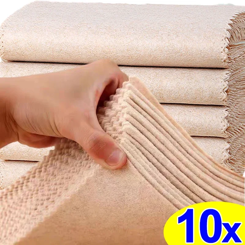 Magic Cleaning Cloths Natural Luffa Plant Fiber Kitchen Dishcloth Non-stick Oil Rags Multipurpose Strong Absorbent Scouring Pad