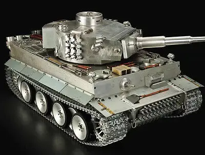 HENG-tanque gigante de Control remoto para niños, juguete de Metal completo 1/8, Tiger I 3818 RC, modelo RTR, regalo de juego, TH16450-SMT4