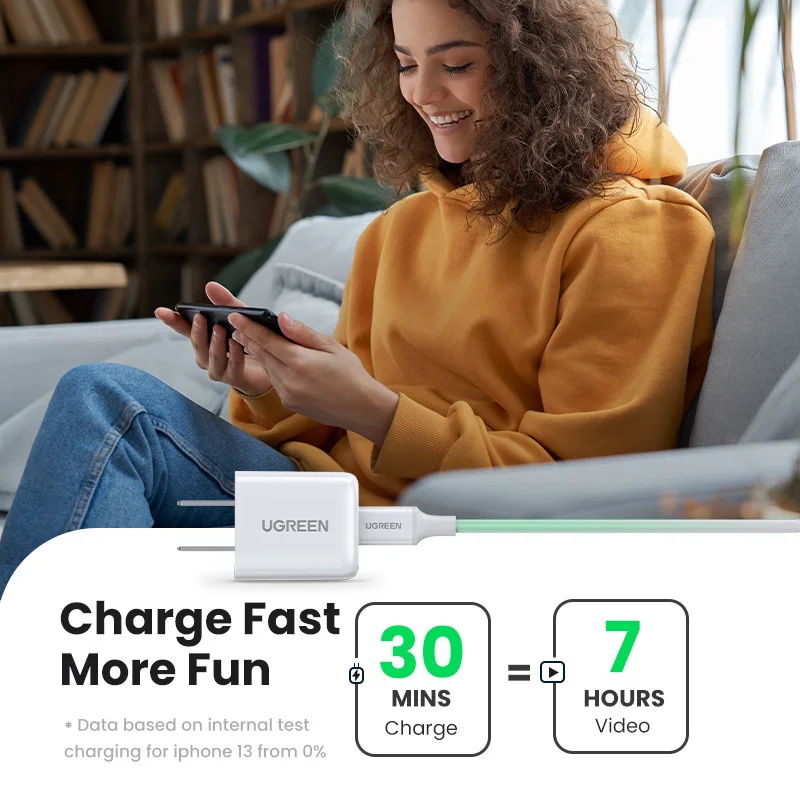 شاحن سريع من النوع C ، شحن سريع ، شاحن هاتف 30 لهواتف sammas ، iPhone 15 ، 14 ، 20W ، PD ، مقابس US #2