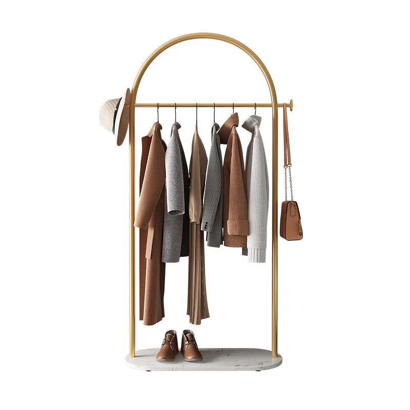 

Nordic Coat Rack Hanger Modern Simple Bedroom Living Room Metal Floor Type Light Luxury Ins Creative Clothes Gold Coat Racks