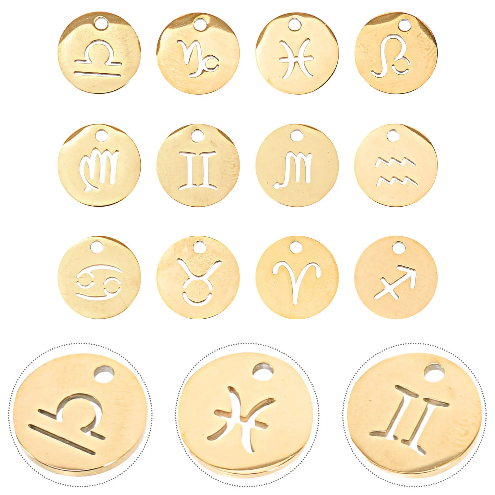 12Pcs Women Birthday Necklace Pendant Stainless Steel Constellation Design DIY Decor Exquisite Detail Lightweight