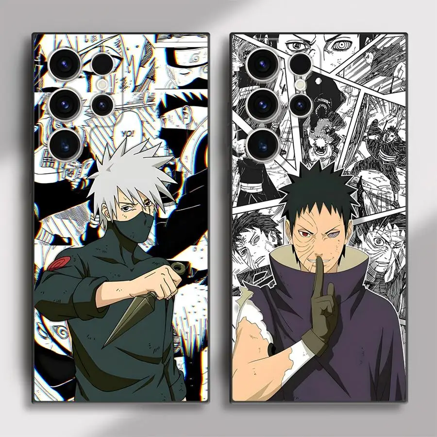 Black Soft Phone Cover Case for Samsung Galaxy S25 Edge S21 FE S20 S24 Plus S23 Ultra Cartoon Cool Kakashi