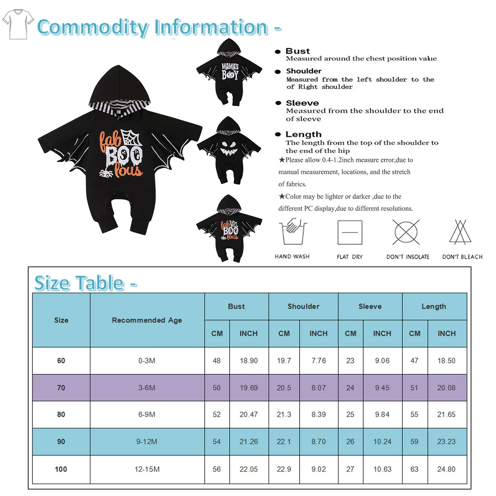 Disfraz de Halloween para recién nacido, traje de murciélago para niños y niñas, conjunto de trajes de actuación, ropa de murciélago