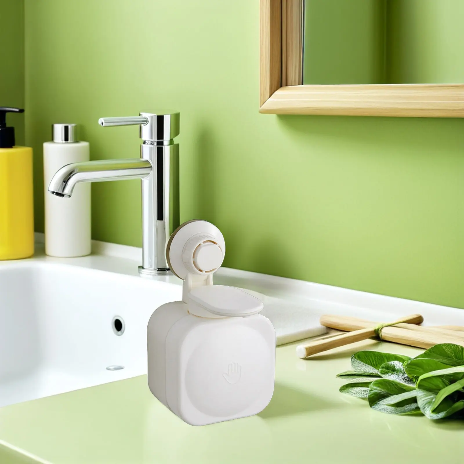 Dispensador de Jabón de Pared con Ventosa para Baño, Ducha, Champú y Gel de Baño, Sin Fugas, Superficie Lisa, Montado en la Pared