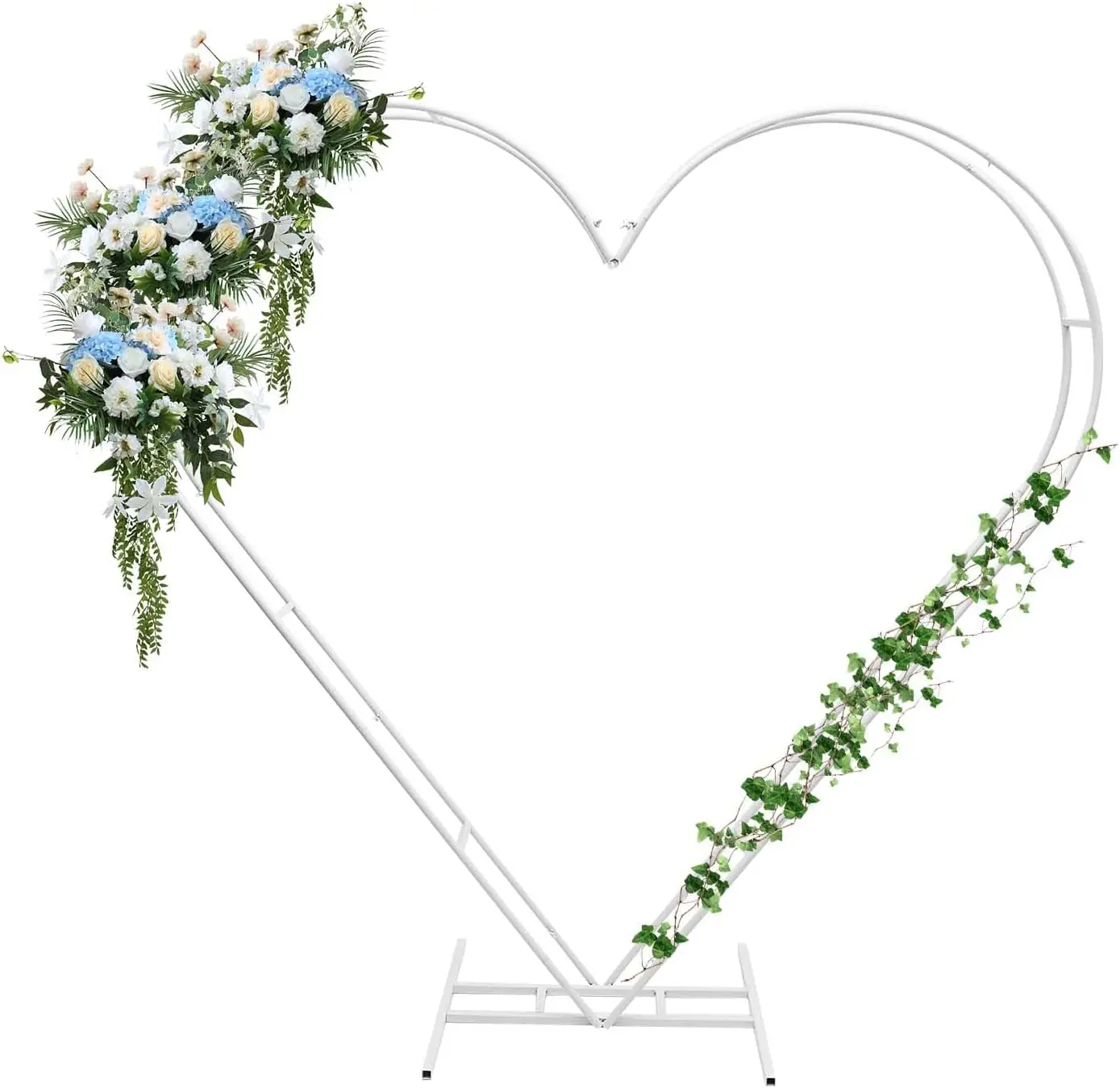 6.7 * 6.7FT Wedding Heart Arch Stand,Heart Shape Wedding Arches Backdrop Stand with Base, Love Balloon Column Arch Frame