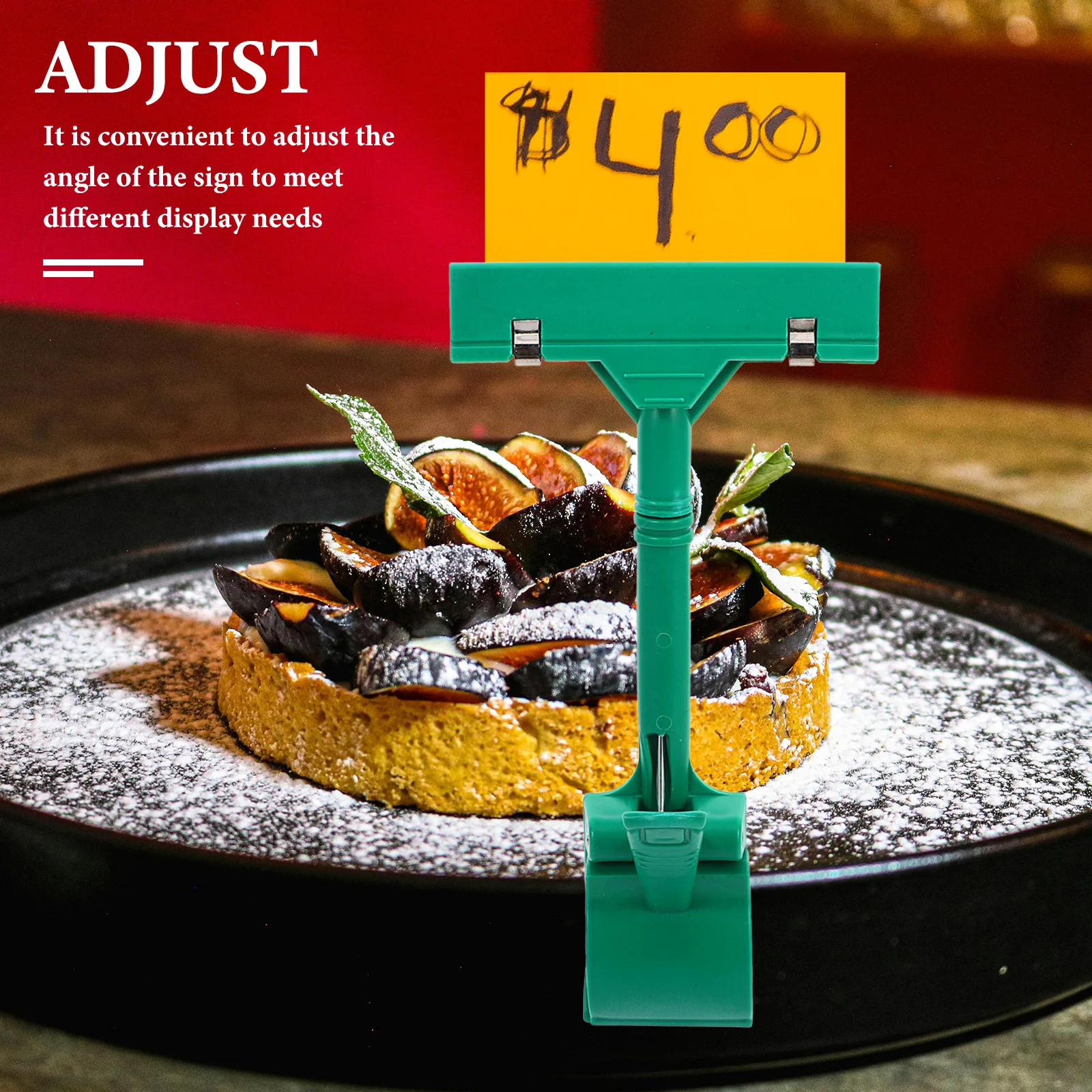 

Sign Holder Ad Folder Tag Labels Clip Mini Green Pp Rotatable Bulk Food Retail Table Display Clips Holder