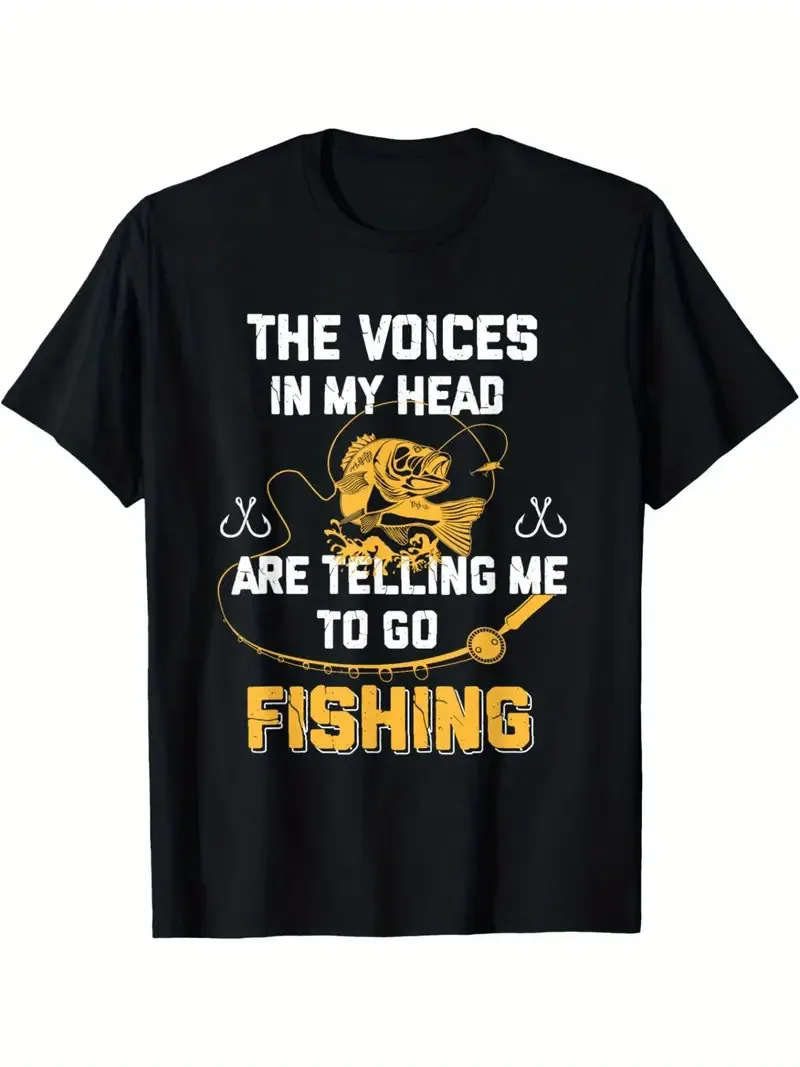 Funny Fisherman T-Shirt for Men, Casual Fishing Graphic Tee
