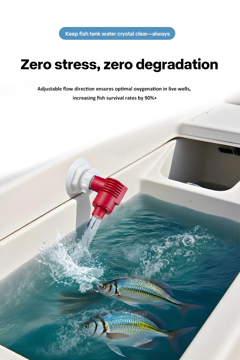 Marine-Livewell-Sauerstoffventil ABS-Entlüftungsbelüfter für Bass-Boote, Fischhaltebehälter, Wasserzirkulation, Zubehör-Kit für Fischereiyachten – Detail 7
