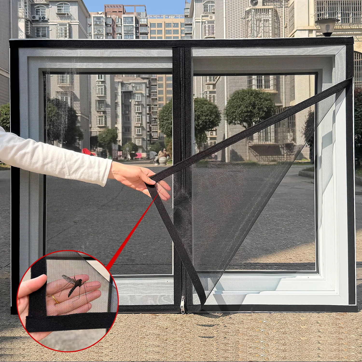 Mosquito screen window zipper design transparent mosquito net suitable for all windows, breathable and unobstructed mosquito net