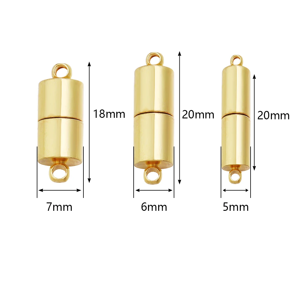 10pcs Strong Magnetic Clasps Copper Cylinder Magnet End Clasp Connectors For DIY Jewelry Making Bracelets Necklace JJ3781