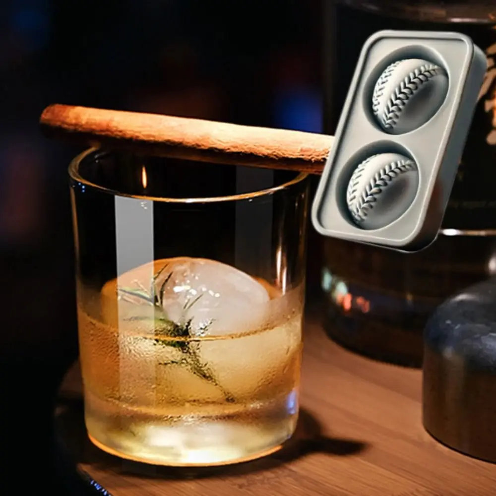 

Durable Silicone Baseball Ice Mold Tray 3D Sphere Easy Release Ice Hockey Mold Leak-Free Ice Cube Mold For Whiskey Cocktails