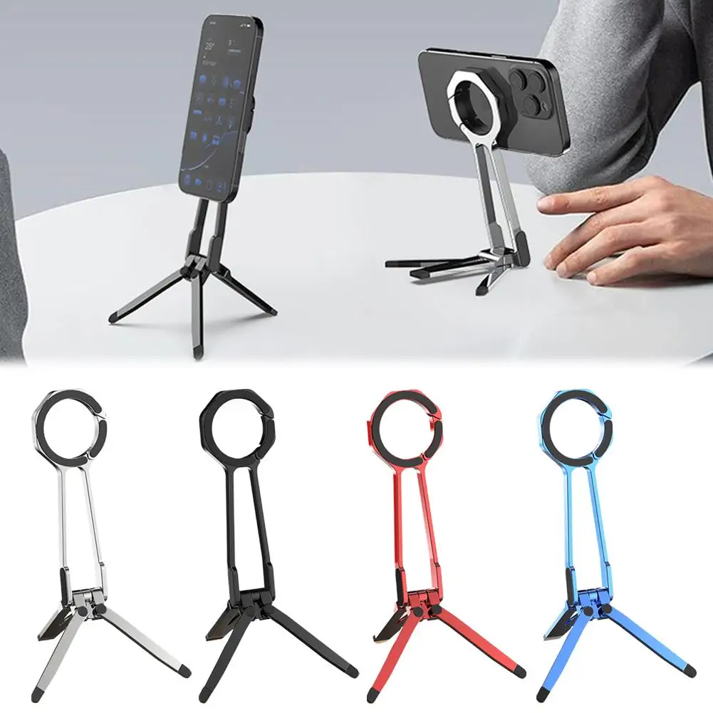 

2025 New Phone Tripod Dual-sided Magnetic Stand Desktop 360° Rotating Portable Triangular Mobile Phone Live Streaming Stand