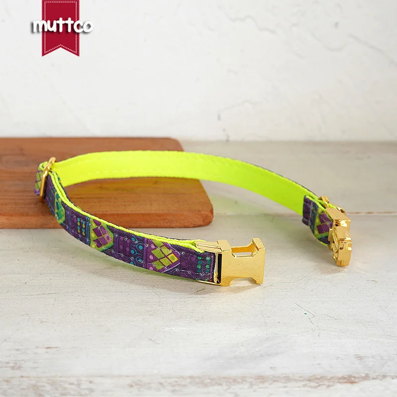 MUTTCO Engraved Independent design of ethnic pattern cat collar handmade PURPLE TRIBE cat collar 2 sizes UCC208