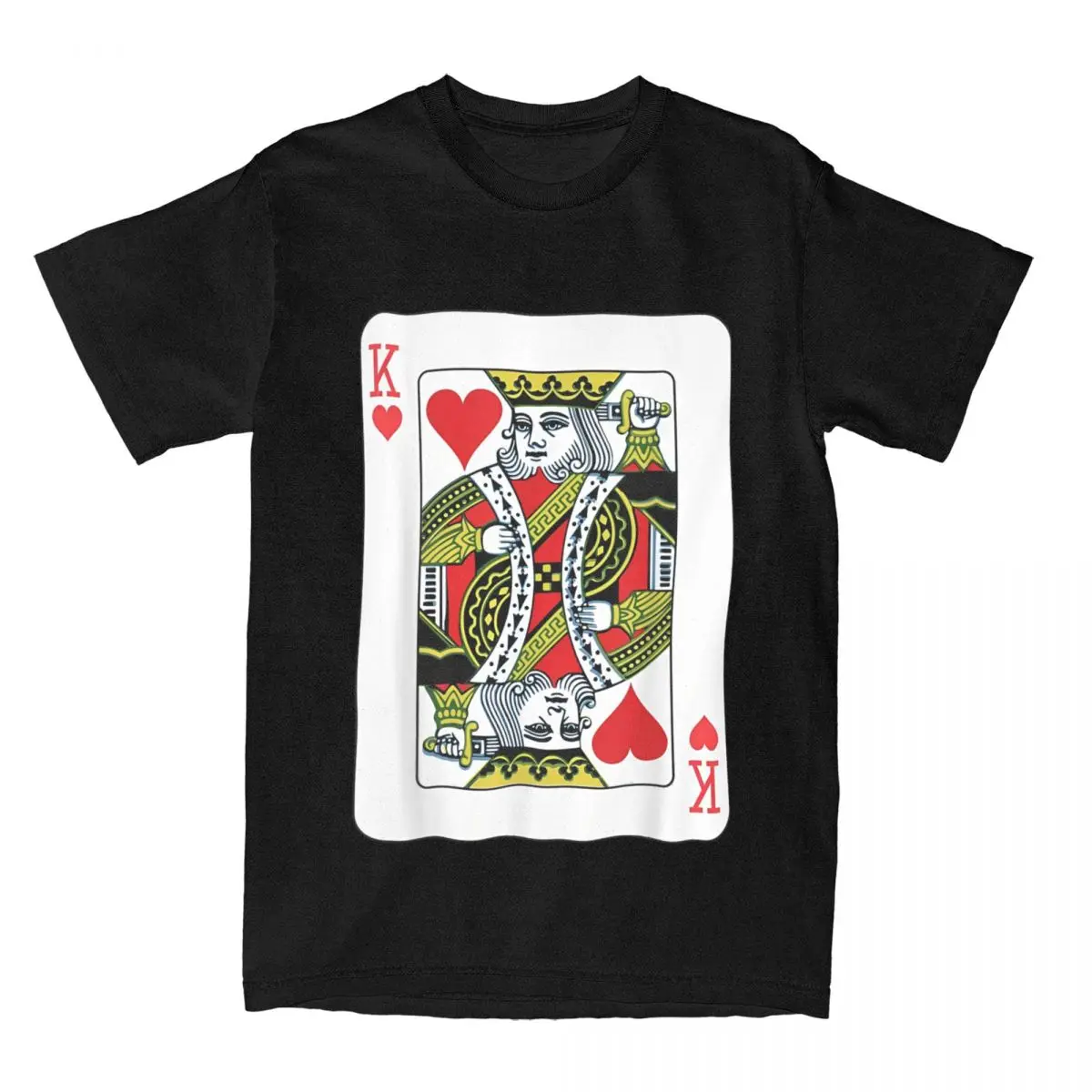 King Of The Hearts Spades Diamonds Club Playing Card Poker Men's T Shirt Novelty Tees T-Shirts 100% Cotton Plus Size Clothes