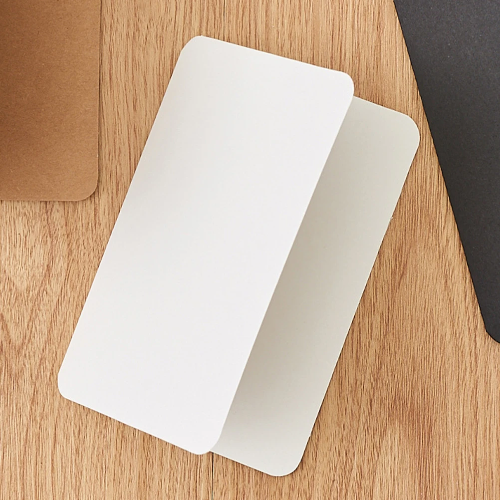 

100 Pcs Blessing Message Card Greeting Cards Blank Folding Wedding Decor Simple White Paper Craft for Making