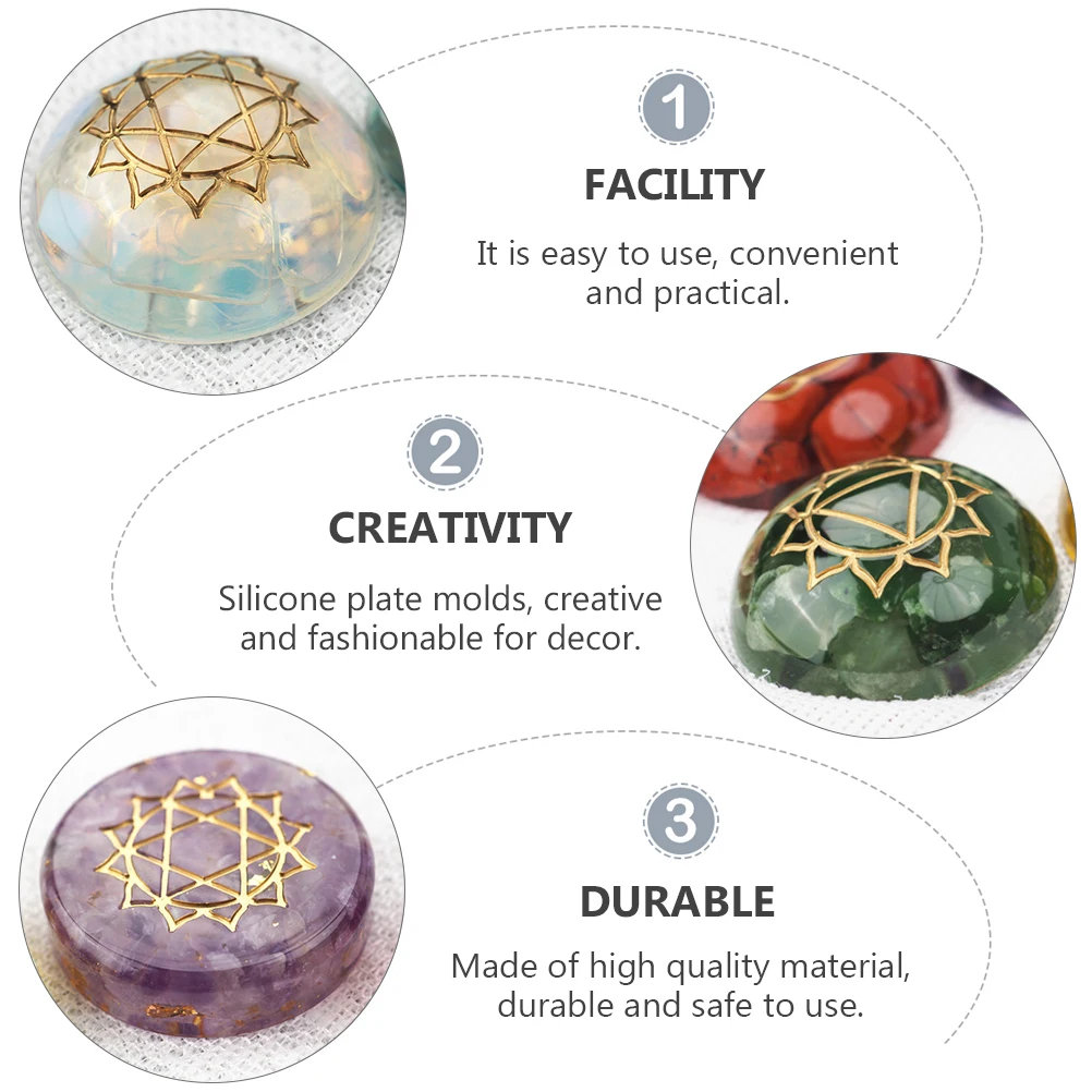

2 PCS Epoxy Mold Ornament Reusable Chakras Silica Gel Mould for DIY