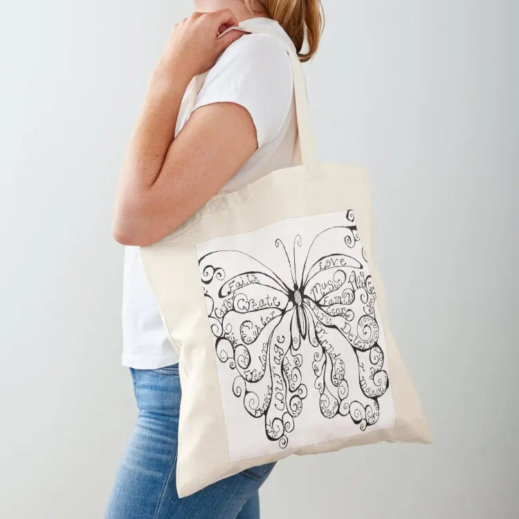 

Butterfly Whispers Tote Bag custom fabric bag Portable shopping bag shopping trolley reusable shopping