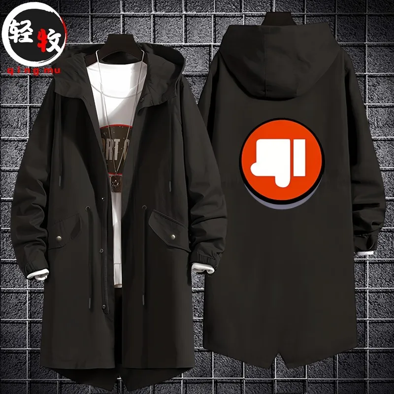 

BlStars Zeus Red Mid-Length Jaet ex Cotton Coat Youth Faion Autumn Season Polyester Fiber Hooded Zipper Closure