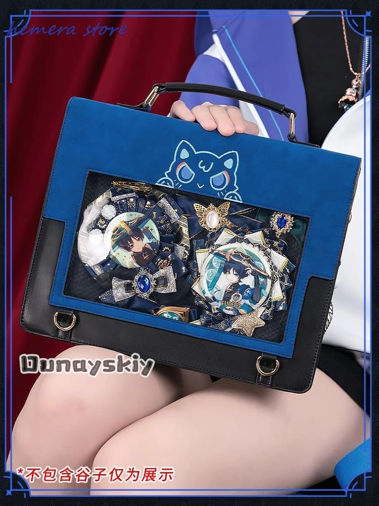 Game Genshin Impact Doujin XIAO Satchel Bag Messenger Commuter Bag Cosplay Backpack Anime Xiao Leather Bag Birthday Gifts