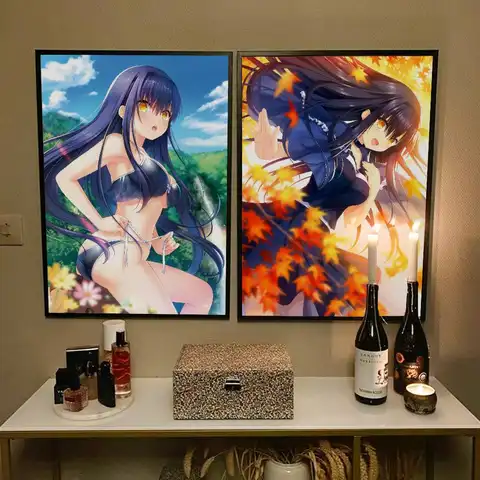 CUTE Girl Kushima Kamome Anime Summer Pockets Poster And Prints Wall Art Pictures For Modern Bedroom Game Room Home Decor