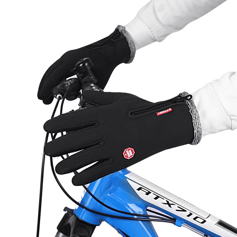 Warm Winter Gloves Warm and Thick-Ened Gloves Hand Warmer Black Driving Motorcycle Gloves Touch Screen Scene