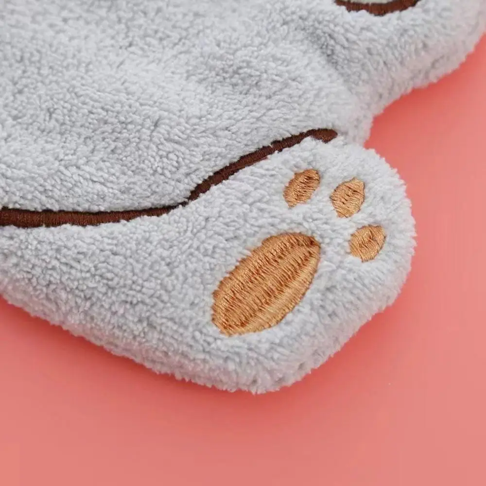 Cute Cat Hand Towel Coral Velvet Quick Drying Wiping Towel Water Absorption Thickened Bathroom Hanging Towel Kitchen