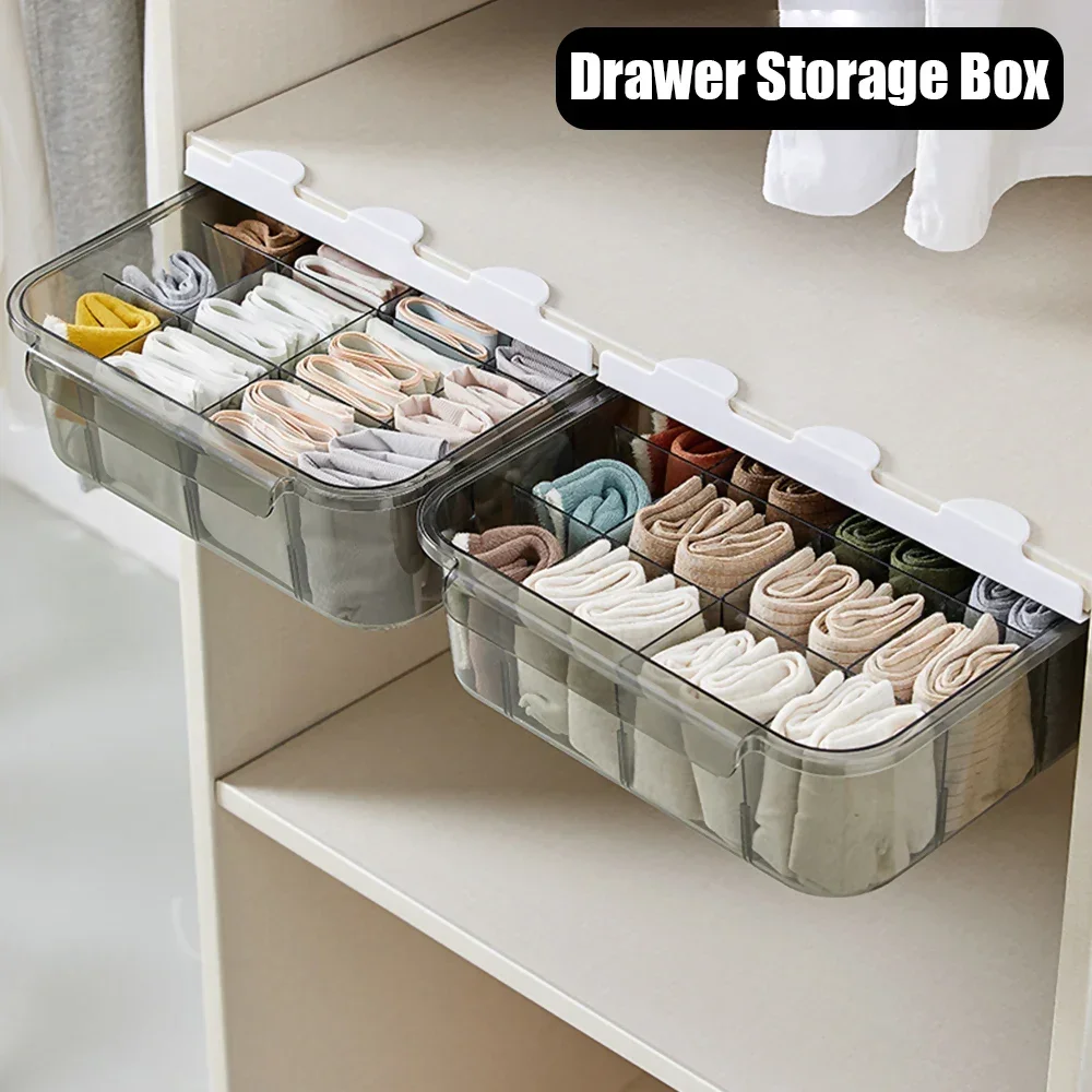 

Customizable Detachable Bulkhead Dustproof 12 Grids Sock Organizers Drawer Type Bra Underwea Storage Boxs Wardrobe Drawer