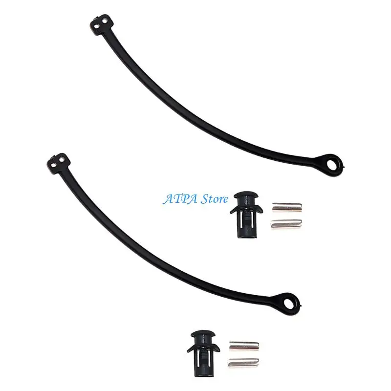 U13C Cap Cord Replacement Set, Black Plastic 2 Piece Gas Cap Tether for Garage Repair and Daily Car Upkeep