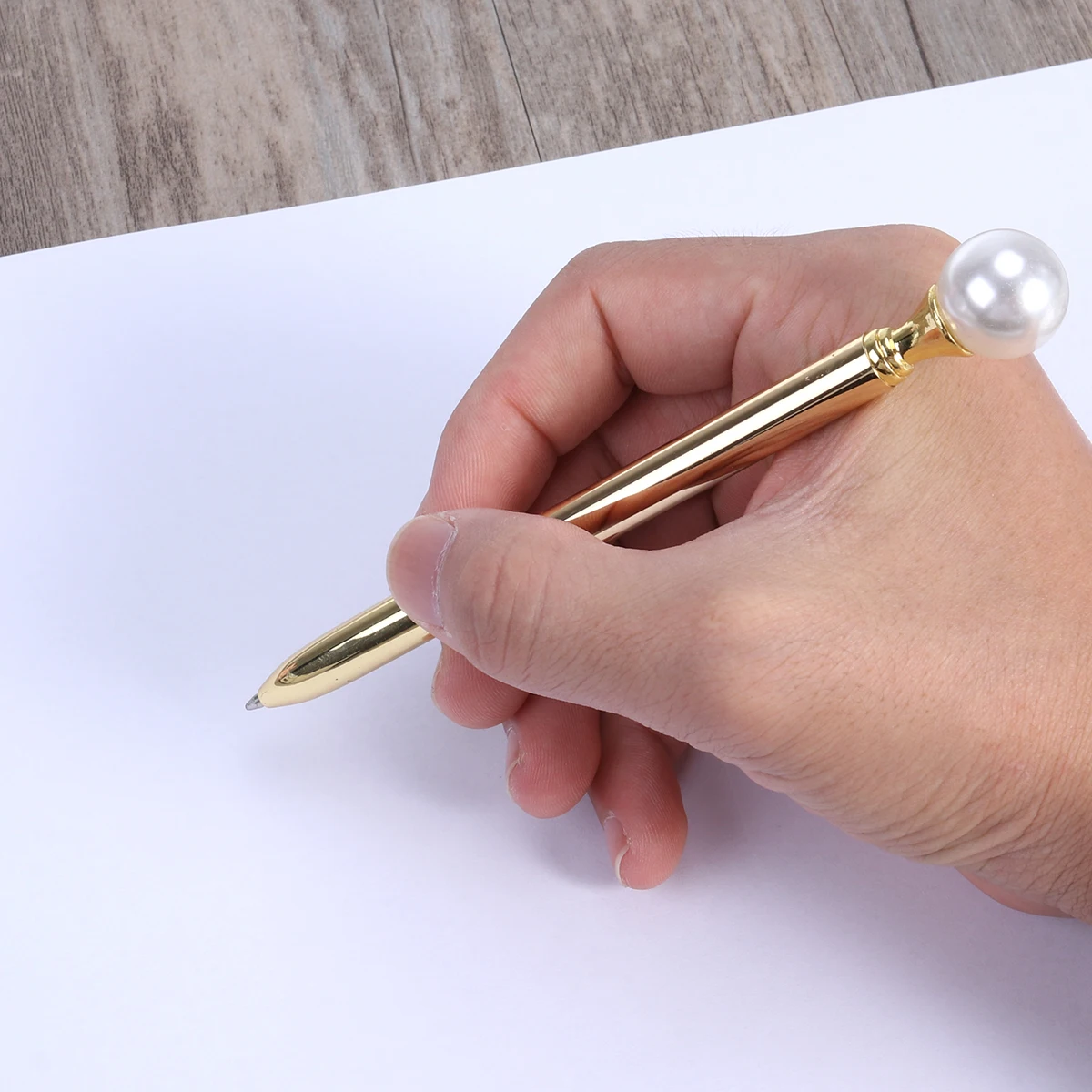 

3Pcs Ballpoint Pens Metal Handle Large Pearl Smooth Writing Wear-Resistant School Office Use Roller Pen Ballpoint Pens