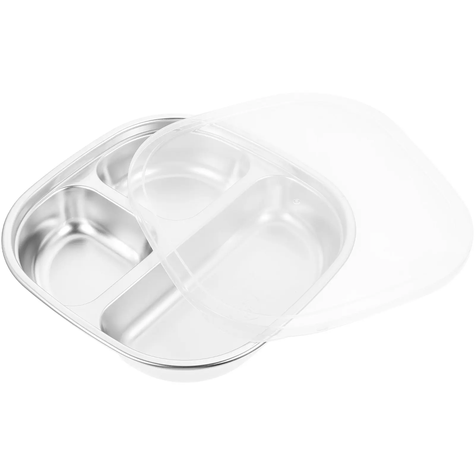 304 Stainless Steel Divided Food Plate for Portion Control, Camping, Picnic, Restaurant & Home Use