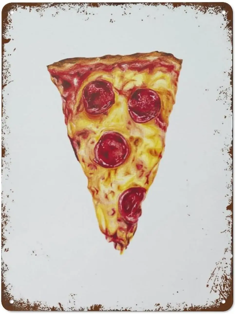 Pizza Slice Food Art Retro Metal Decoration Poster Sign Farmhouse Warehouse Barn Plaque Embossed signage ornamental horticulture
