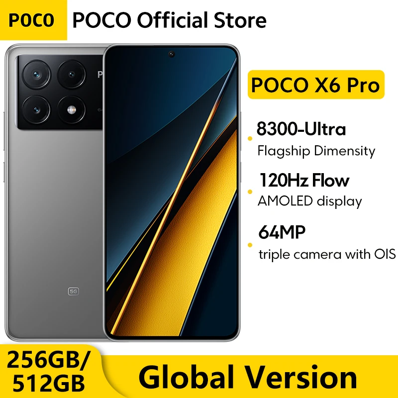 Global Version POCO X6 Pro 5G Smartphone NFC Dimensity 8300-Ultra 120Hz 6.67\