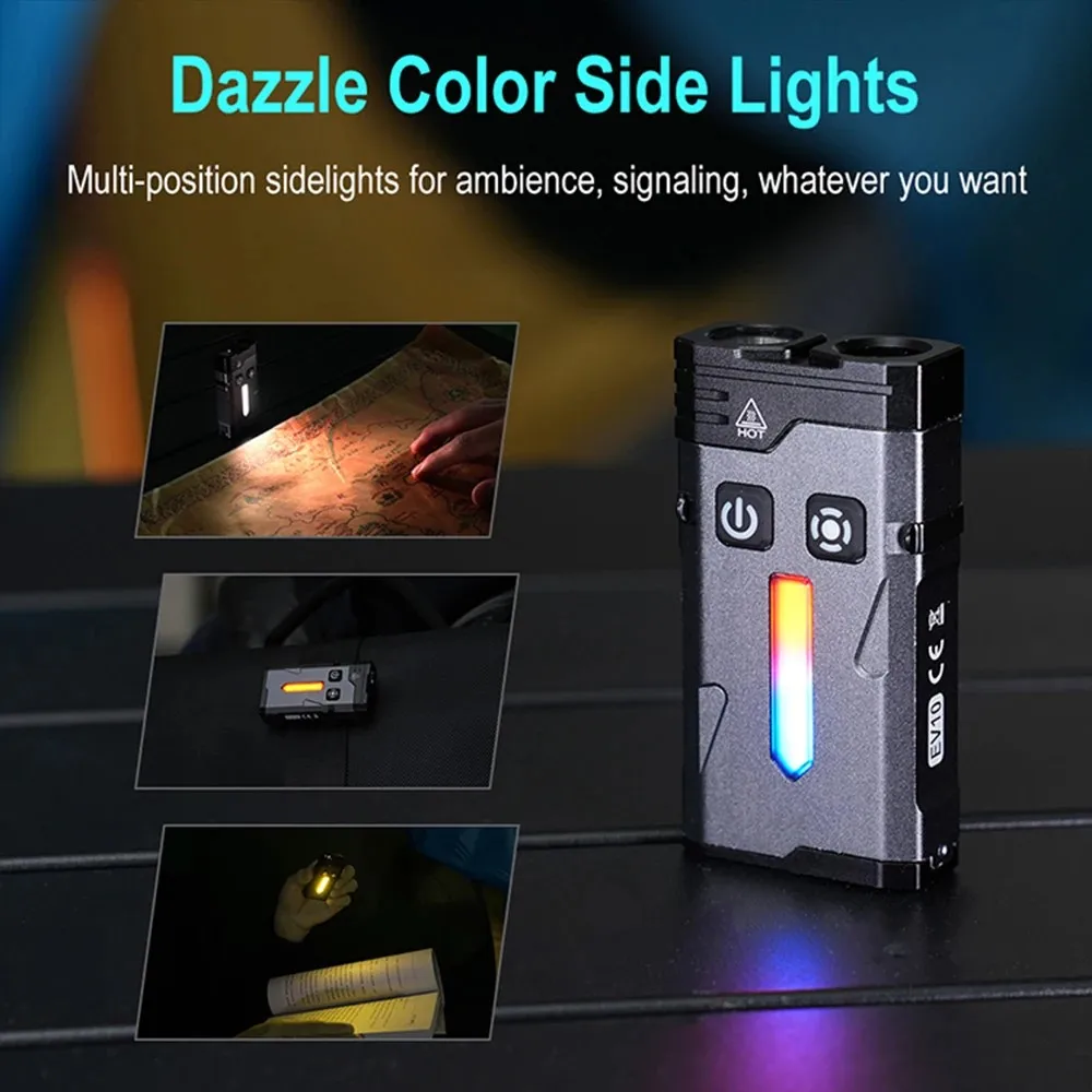 

EV10 EDC фонарик 10 Вт магнитный брелок свет водонепроницаемый IP66 чип Sanan (Crystal Energy TG3) RGB мини-свет с