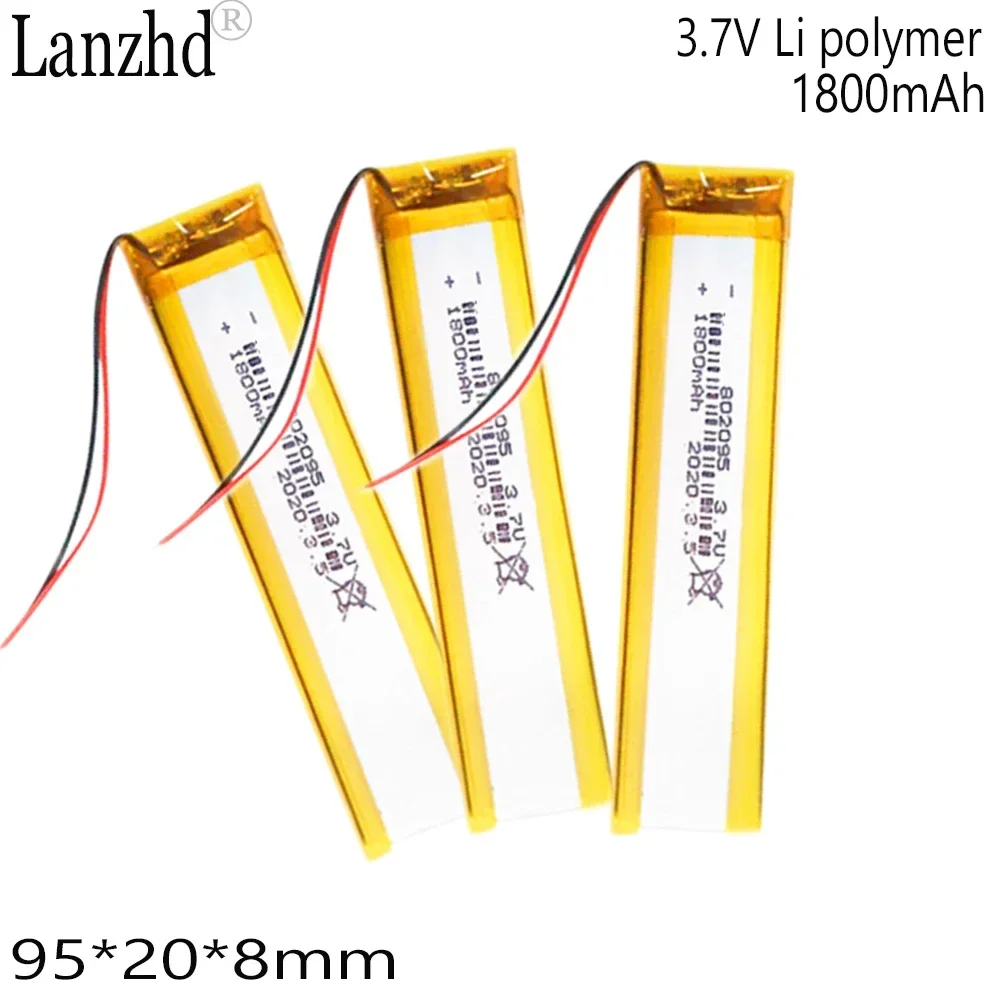 Bateria Recarregável de Lítio Polímero, Auricular Bluetooth Embutido, Instrumento de Beleza, Luz LED, 1800mAh, 3.7V, 802095