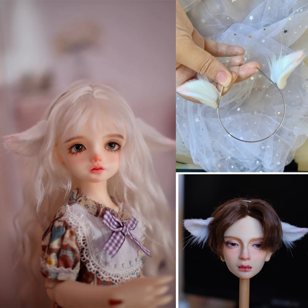 

D09-P329 детская игрушка ручной работы 1/6 1/4 1/3 MSD MDD аксессуары для кукол bjd милые животные белая розовая овечка хвост