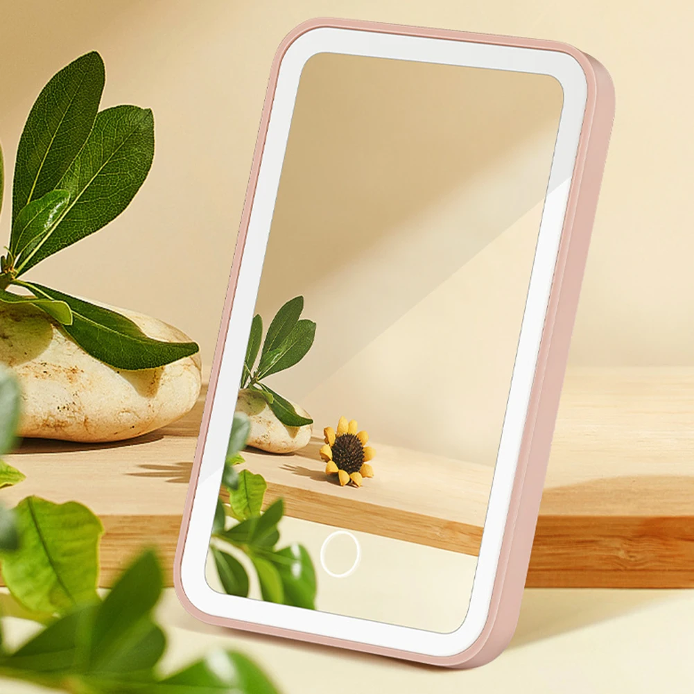 Car Interior Makeup Mirror for LED Lighted Vanity Mirror USB Rechargeable Adjustable Light Touch Control Fitment