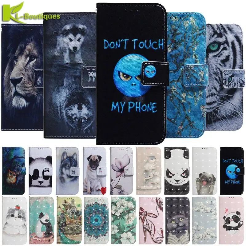 Painted Animal Leather Wallet Phone Case For LG Velvet K42 K52 K62 K71 K61 K41S K51S K50 K40S Q60 Q52 Stylo 5 6 7 5G Case Cover