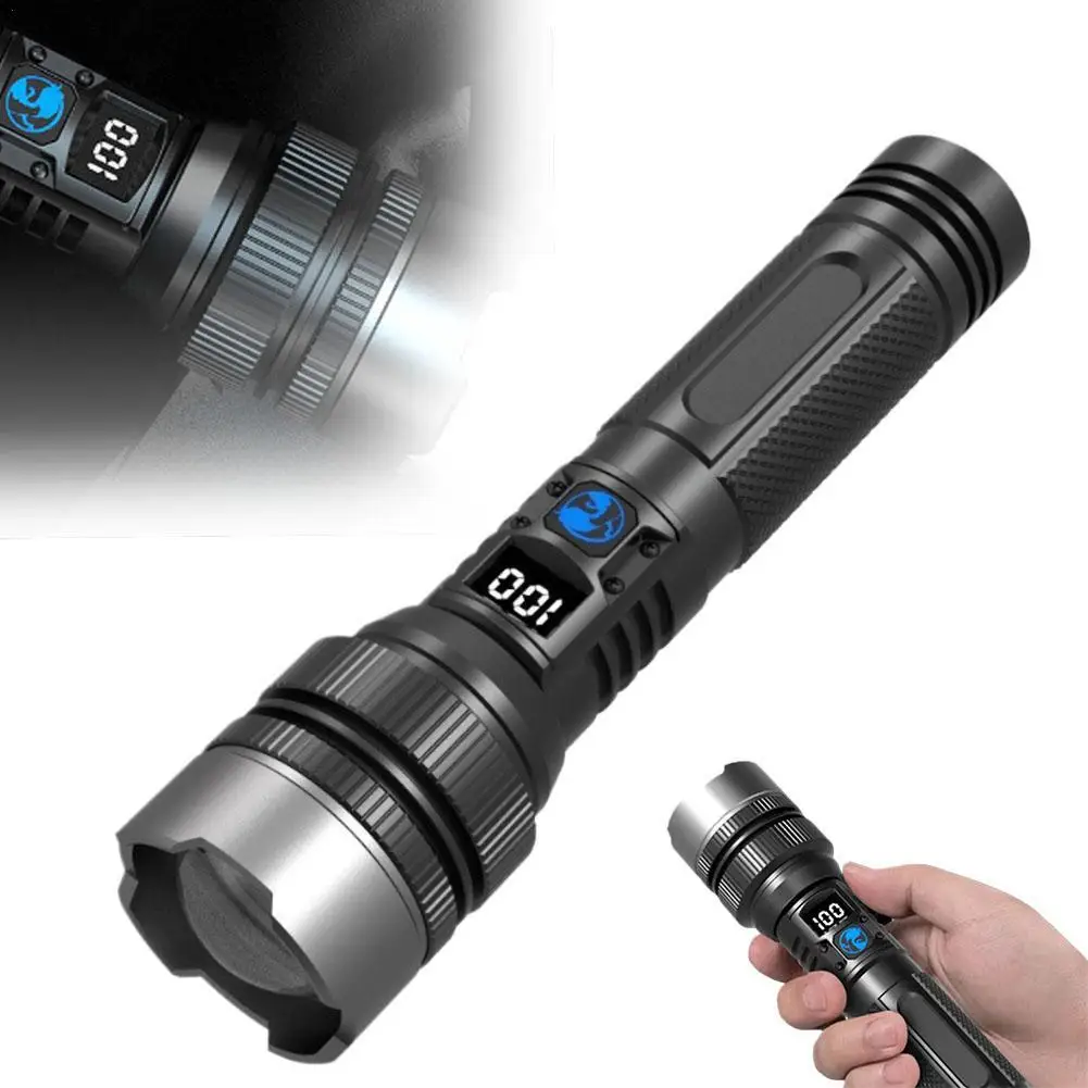 

﻿ Супер яркий мощный светодиодный фонарик Type-C, перезаряжаемый фонарь для кемпинга, рыбалки, аварийный зум-фонарь со встроенной батареей, 2000LM