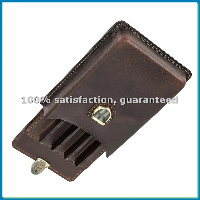 

Кожаный футляр ручной работы для ручек и карандашей, органайзер для канцелярских принадлежностей для офиса и школы, 5 отделений - ABVK