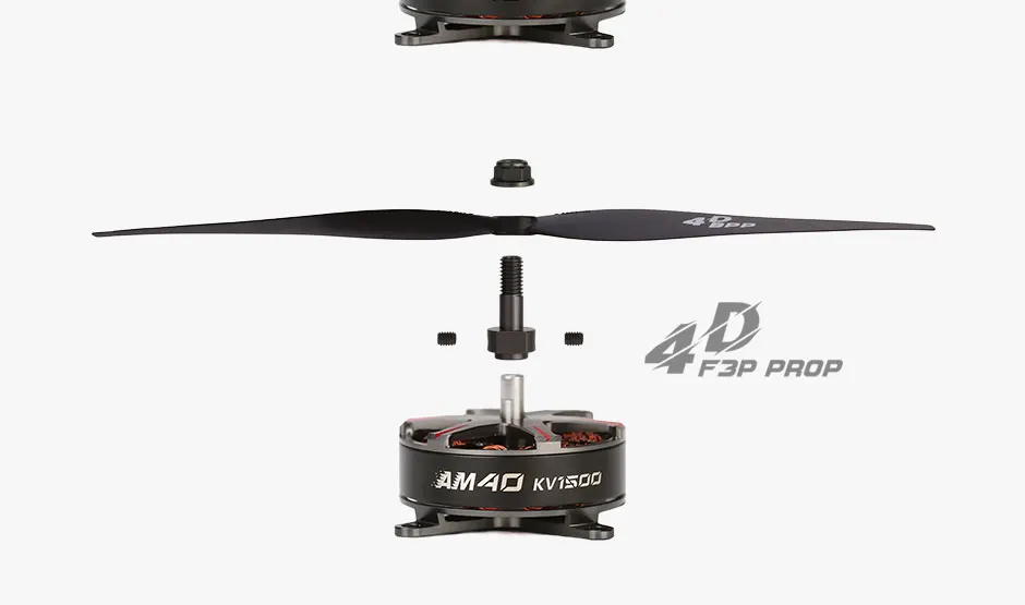 AEORC T-Motor AM40 1850KV Moteur sans balais (AM40A) avec accessoires de montage et clé pour avions RC Hélices 3D 4D